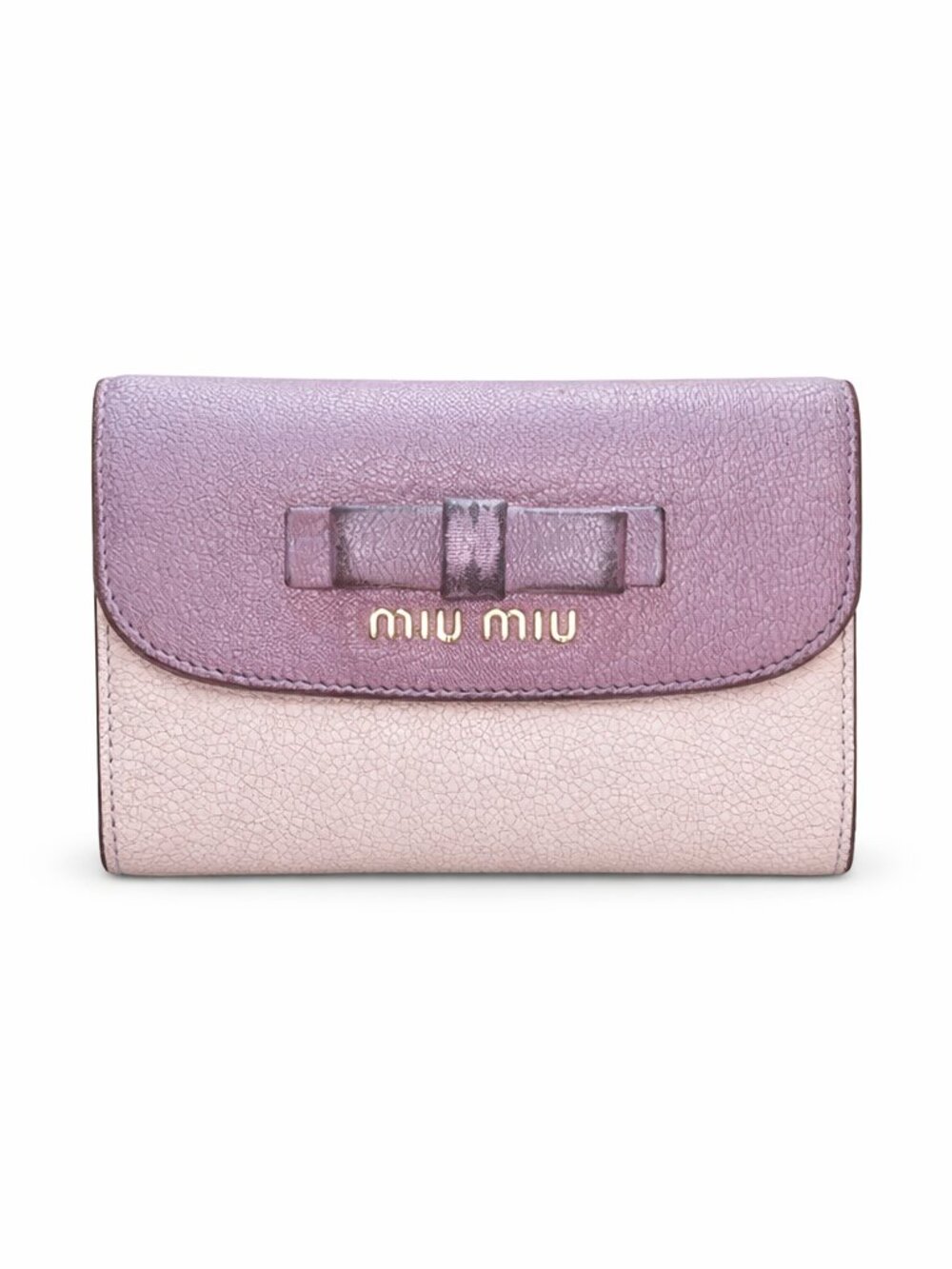 Miu Miu Lavender Ombré Bow Wallet • Rare Colorway • Italian Leather Compact